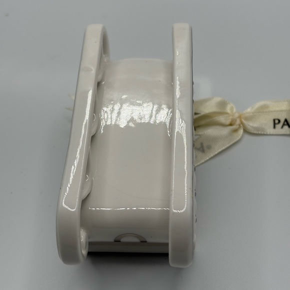 2014 Ceramic Pandora White Sleigh Holiday Christmas Tree Ornament Retired NO Box - Picture 11 of 15